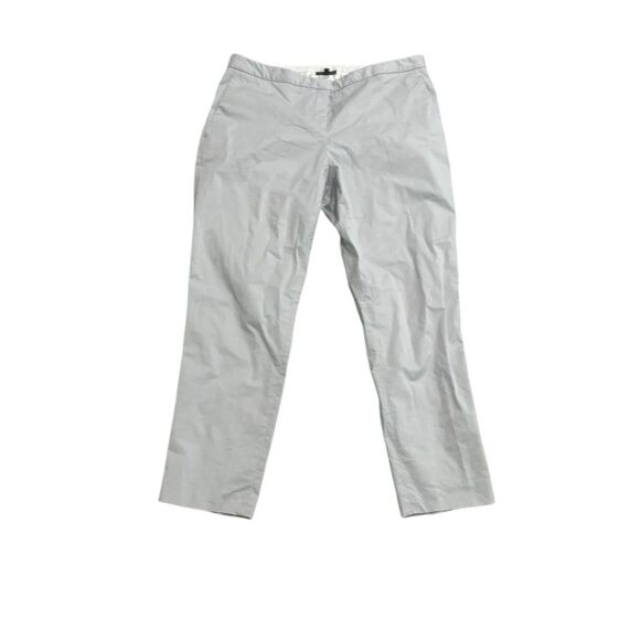 Theory Flat Front Light Gray Straight Leg Dress Pants Sz 10 - Picture 1 of 3